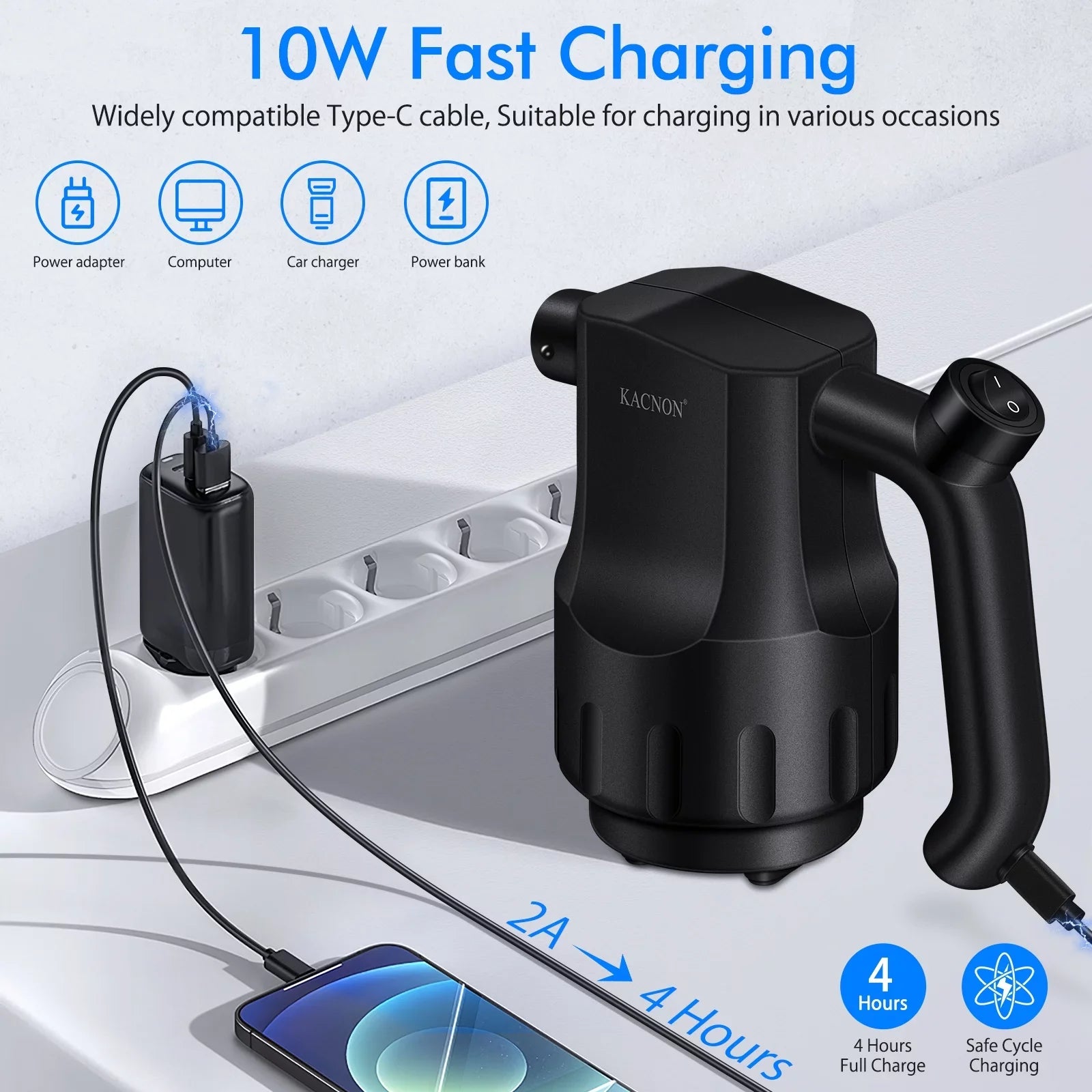 Reesibi Electric Air Duster, Cordless Air Duster 8000mAh Rechargeable Compressed Air Dusters Reusable  Duster for Computer Keyboard Cleaning, 10W Fast Charging, Reusable Dust Destroyer