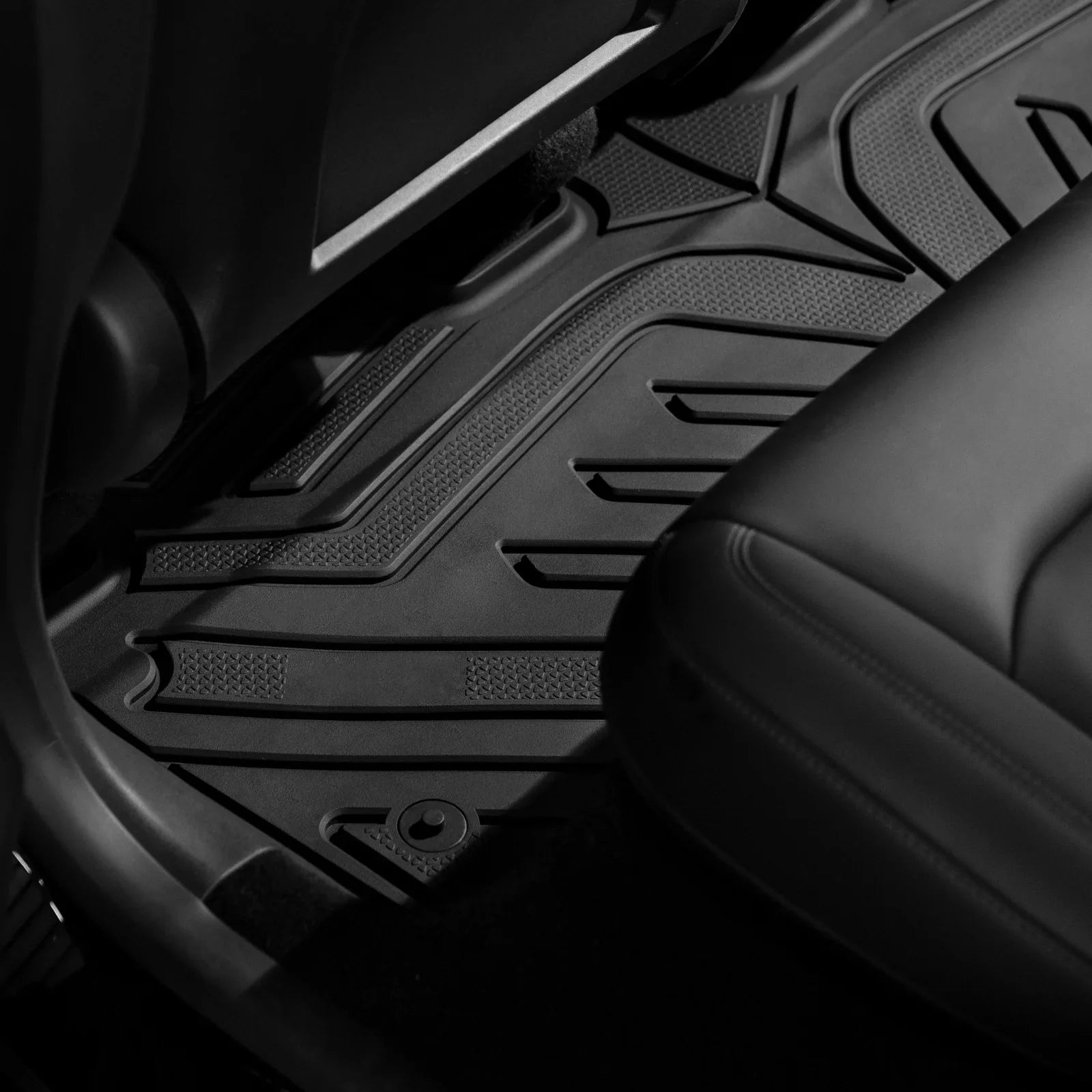 Ikon Motorsports 3D  Floor Mats + Trunk Mat Compatible with 2020-2023 Tesla Model , All Weather Floor Liners, Front & 2nd Row Full Set Custom Protection Heavy Duty Rear Tray Cargo Mats, Black