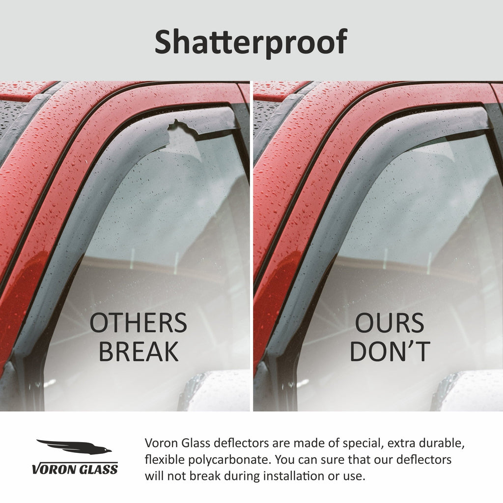 Voron Glass in-Channel Extra Durable Rain Guards for Ford  2015-2020 SuperCab (fit for Ford - 17-23), Window Deflectors, Vent Window Visors, 4 Pieces - 230095