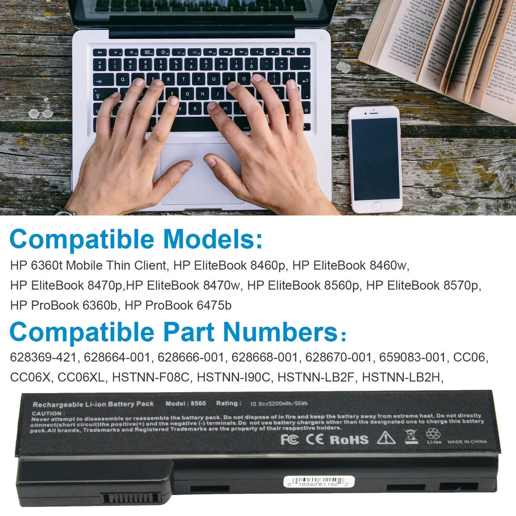 Battery For  ProBook 6360b,ProBook 6460b,ProBook 6465b,ProBook 6470b,ProBook 6475b,ProBook