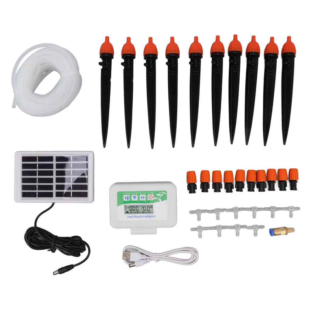 Solar Watering Device Automatic Irrigation System Solar Power Rainproof Auto Watering 850ml Per Min  Port 2000mAh Battery Water Pump Timer