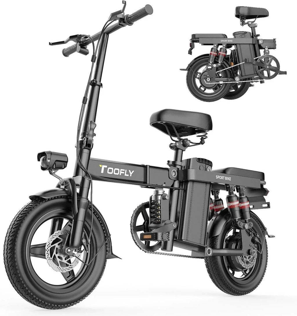 2024 Folding Ebike 14" 400W 48V Electric Bike Bicycle for Adult 15Ah-City Toofly