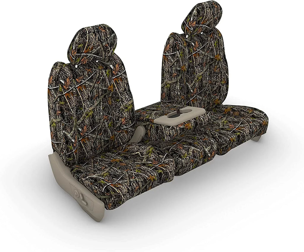 Compatible with 2013-2019 and 2020 Classic Dodge Ram 1500-3500 Cab Front 40/20/40 with opening console with 3 cupholders, 20 section does not open. In  Camouflage Endura