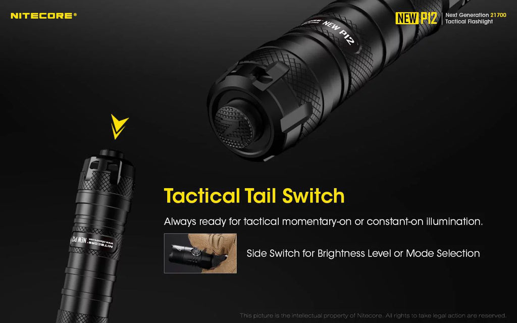 Nitecore New  Version  Flashlight - 1200 Lumens w/ Battery,  Cord, Offset Mount,  Pressure Switch,  and  3Amp Wall Adapter