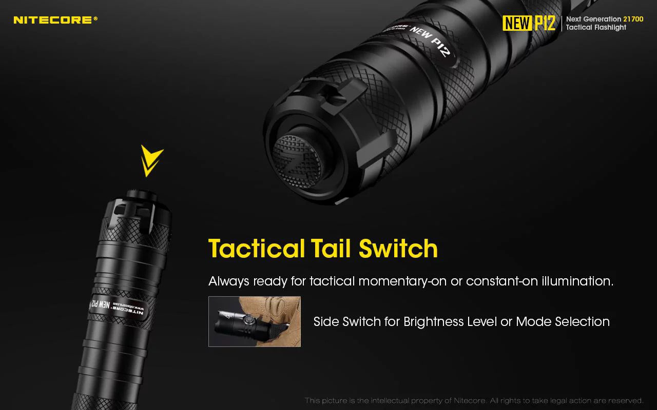 Nitecore New  Version  Flashlight - 1200 Lumens w/ Battery,  Cord, Offset Mount,  Pressure Switch,  and  3Amp Wall Adapter