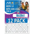 16x20x1 Air Filter  13 Rating, 12 Pack of Furnace Filters Comparable to  1500 - 2200 &  9 - Made in  by     .