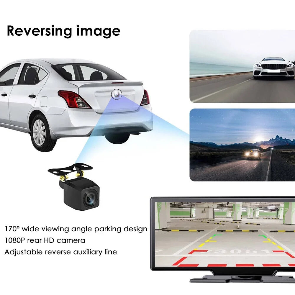 Paddsun   2K Wireless 10.26'' Touch Screen Dual Channel Wifi Car  Dash Camera Android Auto ".