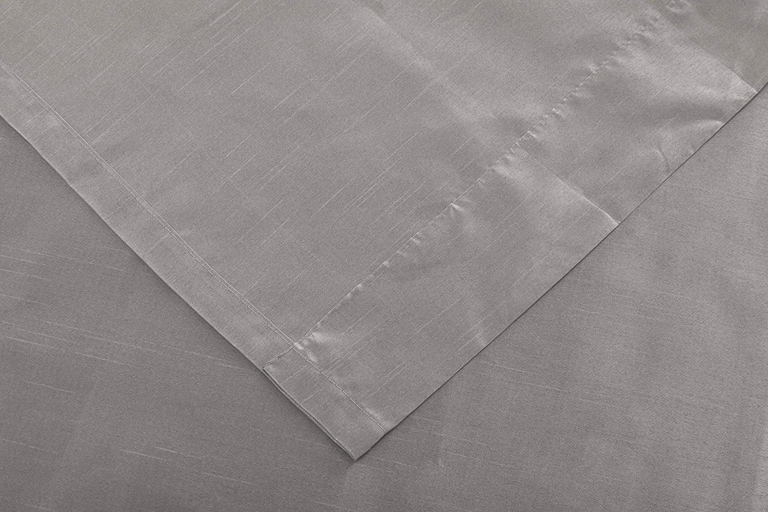 2 Pack: Regal Home Collections Ultra Luxurious Semi Sheer Shimmer Grommet Top Curtain Panels - Silver/Gray