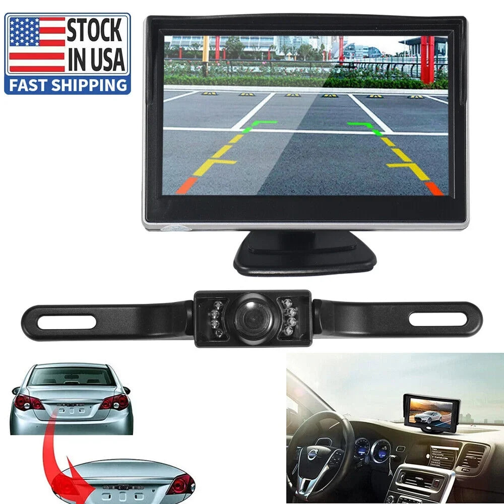 kydely  Car Night Vision Backup Camera Kit 5" Wireless Monitor  Rear View Waterproof