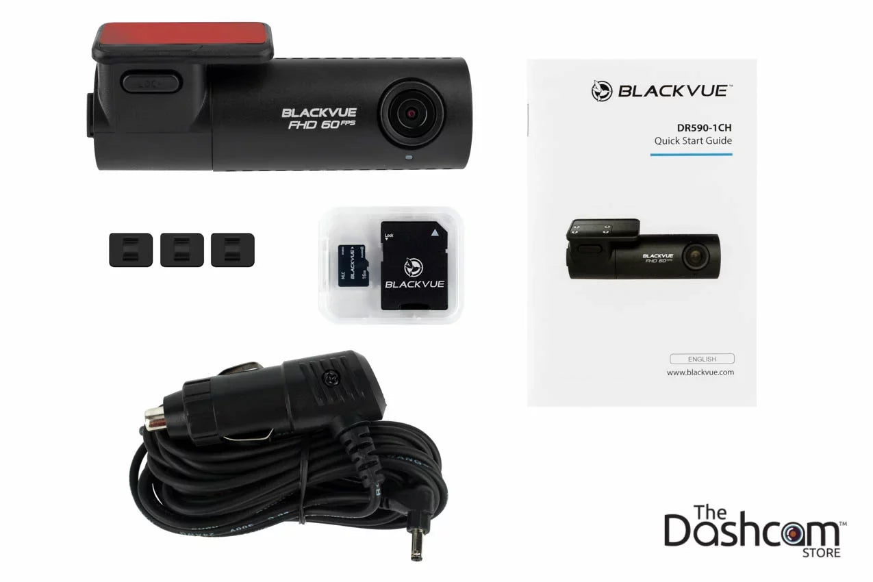 BlackVue -1CH 1080p 60fps Single-Lens Dashcam w/16GB Memory Card Included
