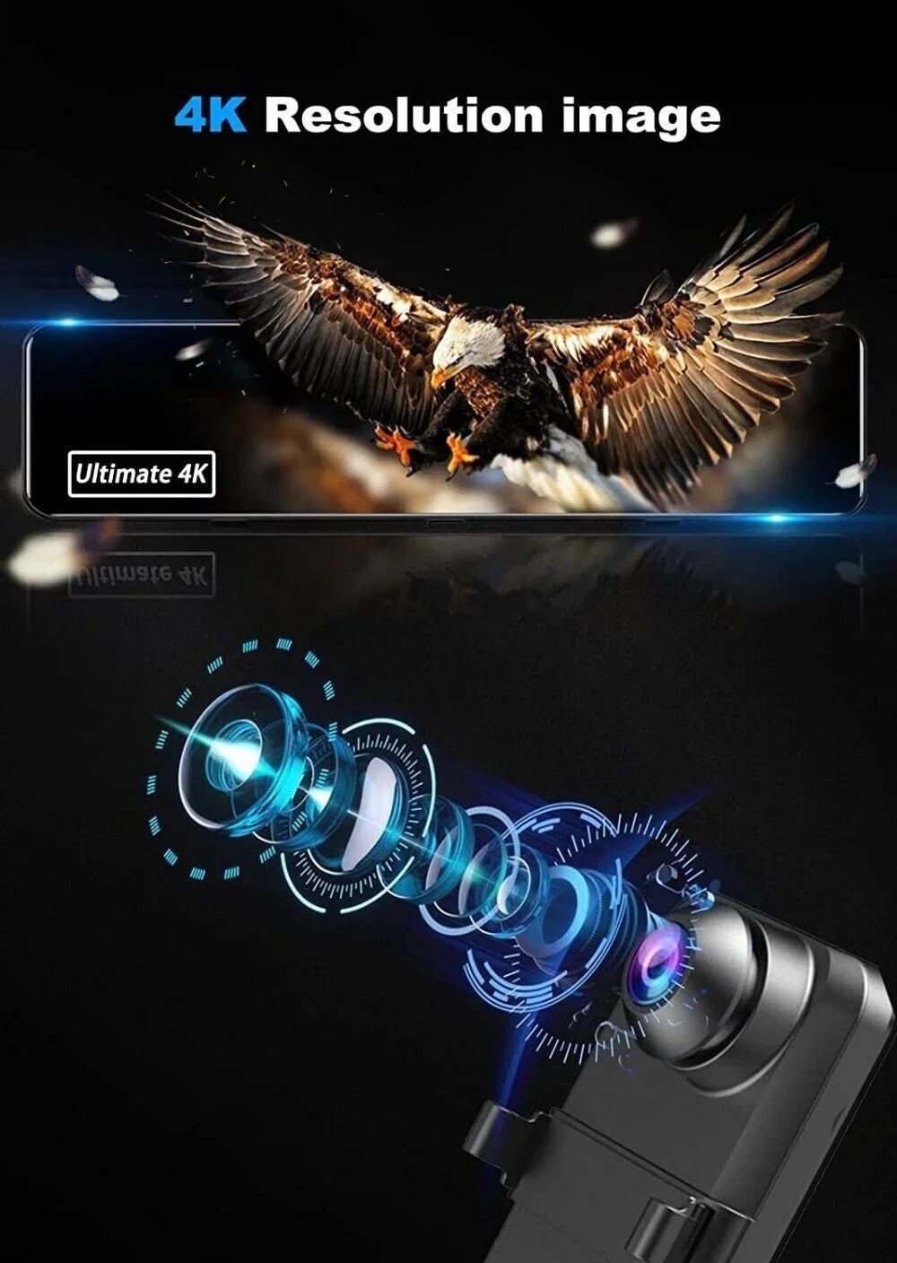 Dual Dash Cam 4K   11"  Rearview Mirror Car  Camera Front Rear Video Recorder