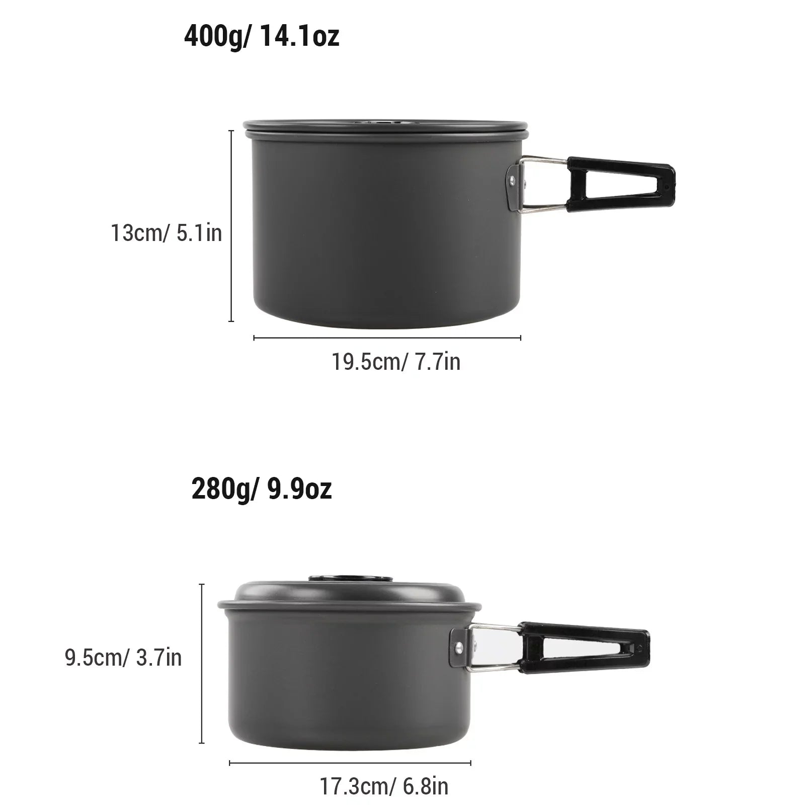 moobody Camping Cookware Mess Kit Non-Stick Pot and Pan Set with Kettle for Camping Hiking Backpacking