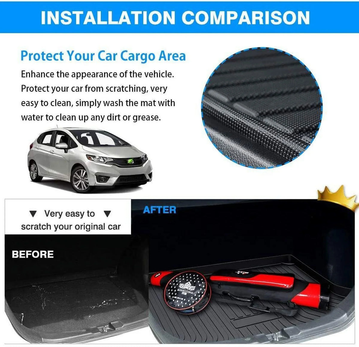 for Jeep Cherokee 2019-2023 Waterproof Custom Carpets Trunk Liner  Cargo Mats
