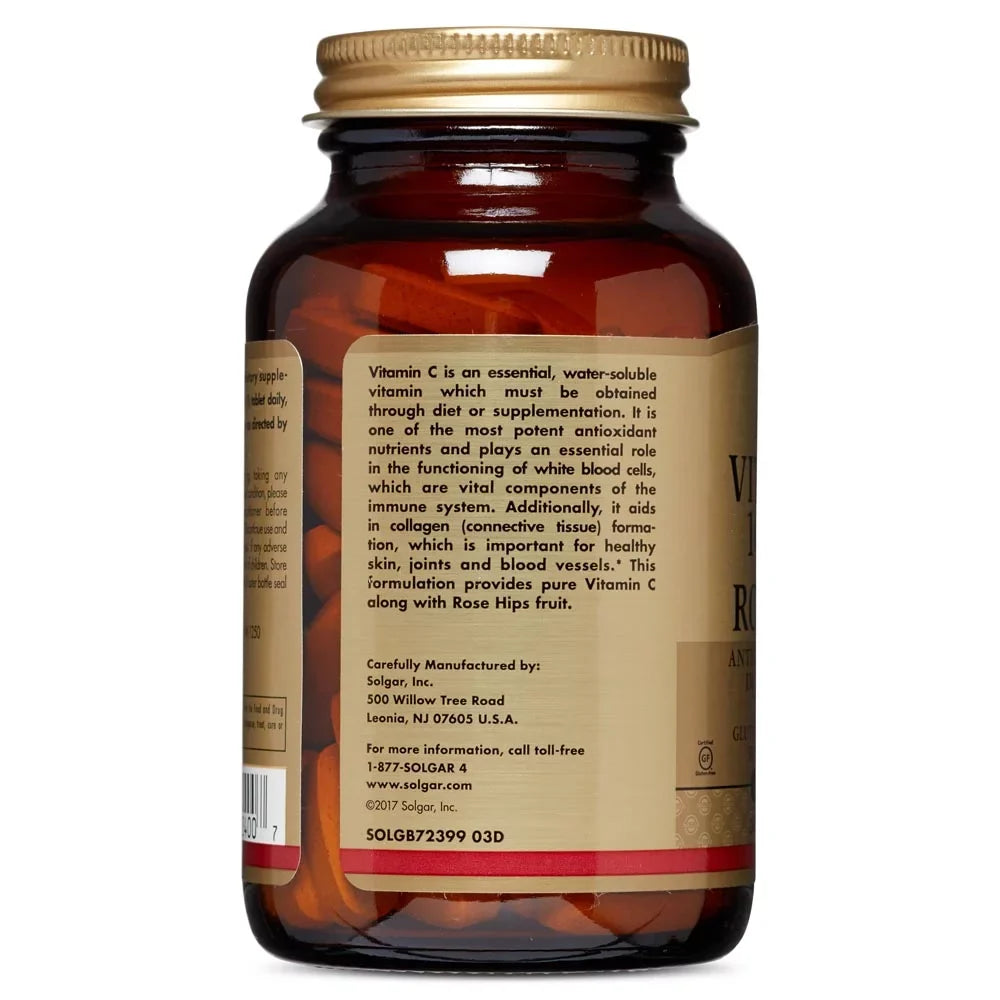 Solgar Vitamin  1000 mg with Rose Hips Tablets, 100 Ct