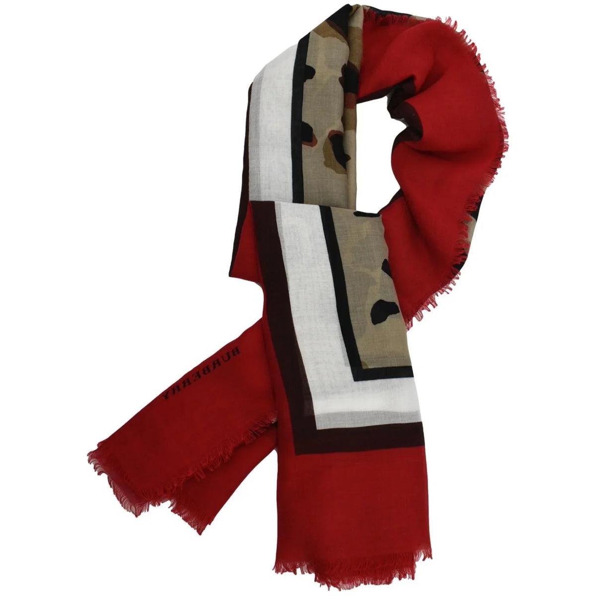 Leopard Print Multicolor Scarf Red