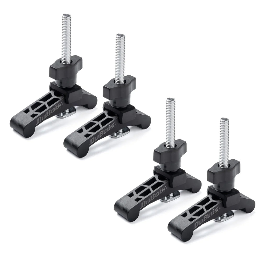 DuBois 4PK Mini  Track Hold Down Clamps Woodworking Series, 3-3/4" x ¾ Reinforced Plastic Clamps with Steel -Bolts, 51045-