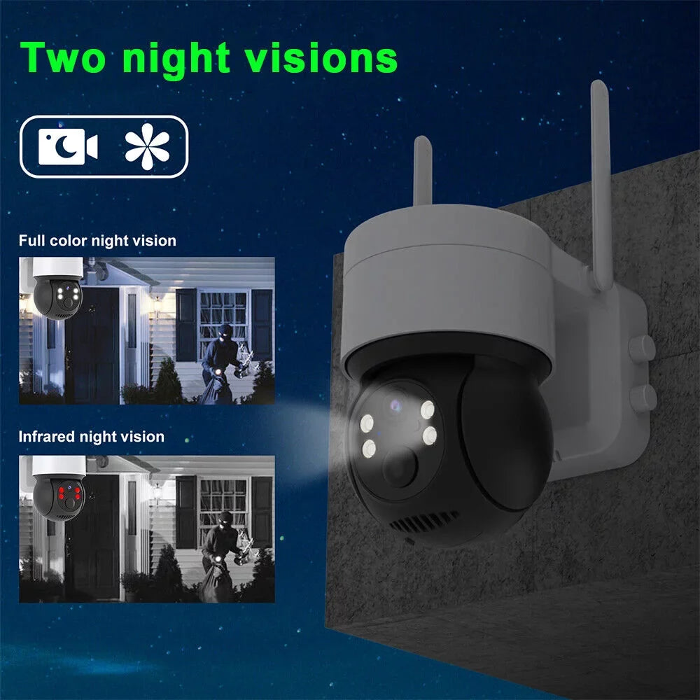 Solar Security Cameras Wireless Outdoor, 2K WiFi 360  Camera, Solar Powered Security Cameras with Spotlight & Siren,  Motion Detection, Color Night Vision, 2 Way Audio, 15000mAh Battery, Beisu