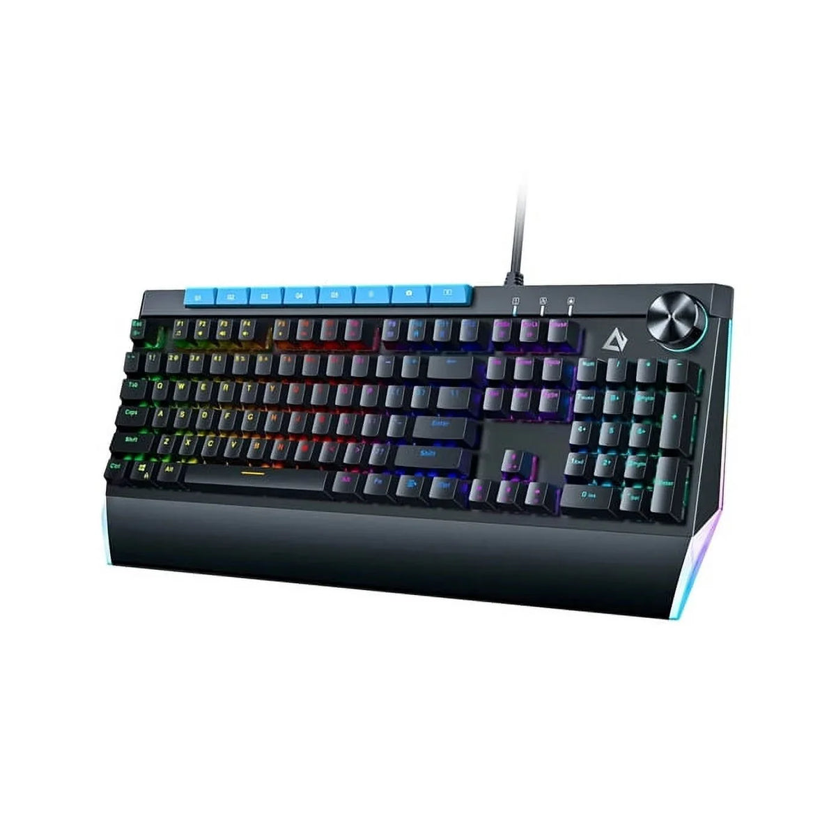 Mechanical Keyboard Blue Switches 104key with Volume Control Button