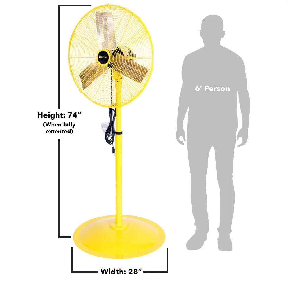 High-Velocity Non-Oscillating Industrial Pedestal Fan, -24P