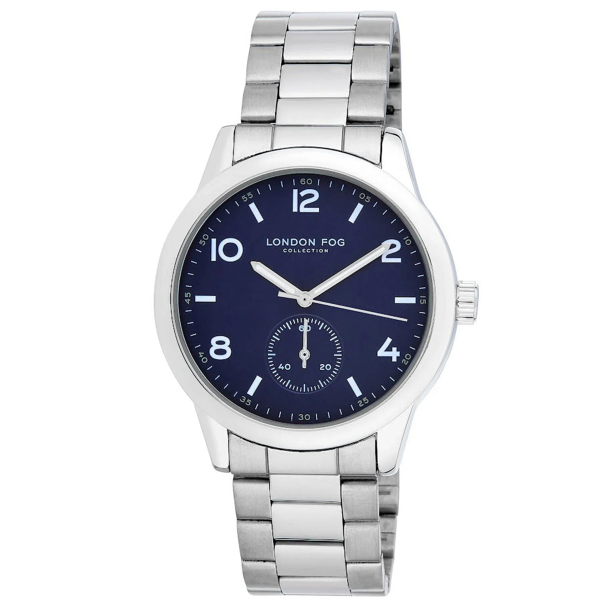 London Fog Perth 42mm Silver Second Hand Bracelet Watch