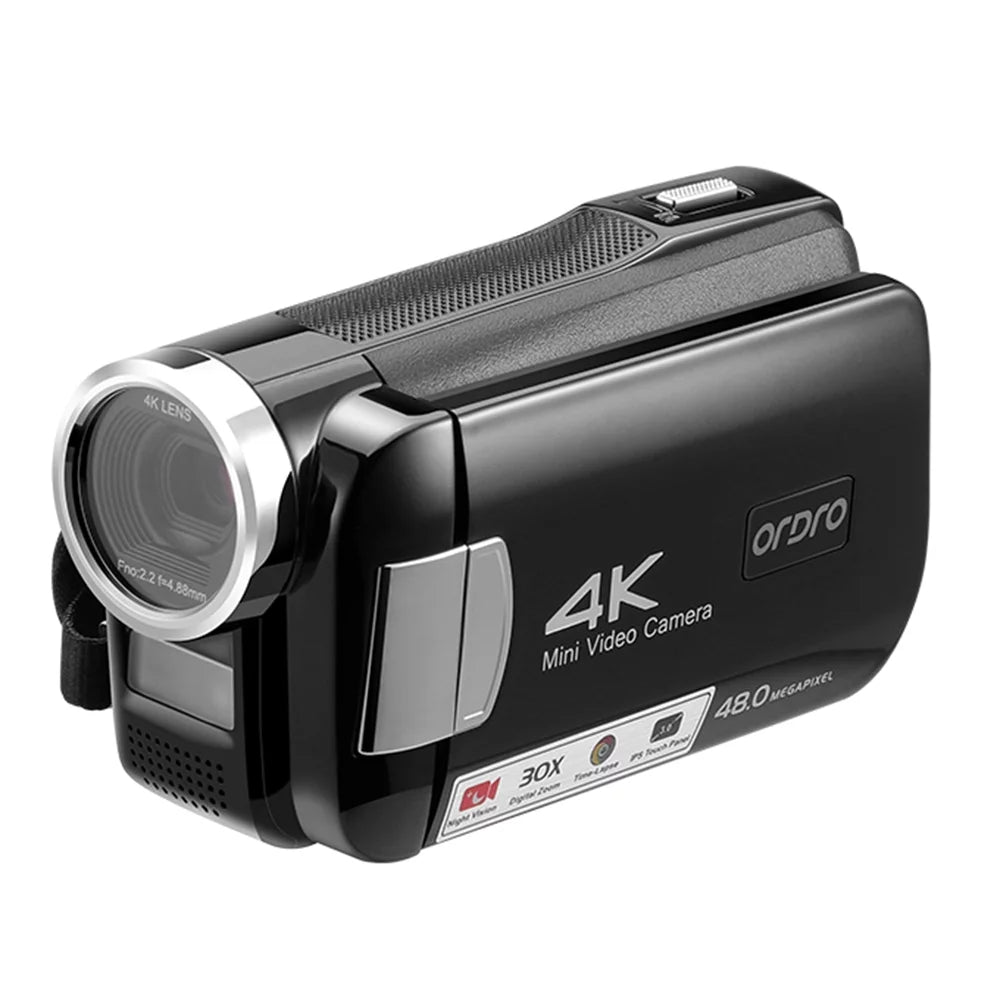 Camcorder, 4K Digital Video Camera Recorder, 48MP 30X Zoom, Night Vision - Capture Stunning Videos and Photos
