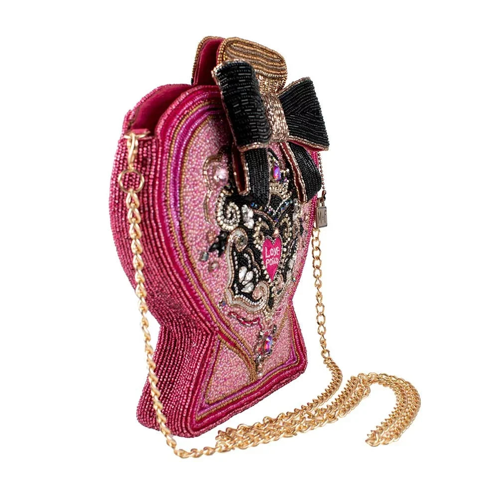 Mary Frances   Pink Bottle Beaded Handbag Purse