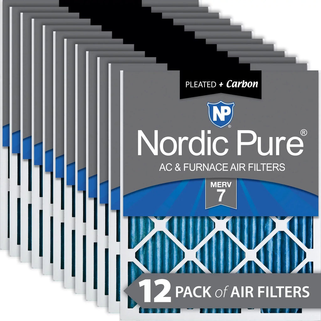 Nordic Pure 10x24x1 Pleated Air Filters  7 Plus Carbon 12 Pack