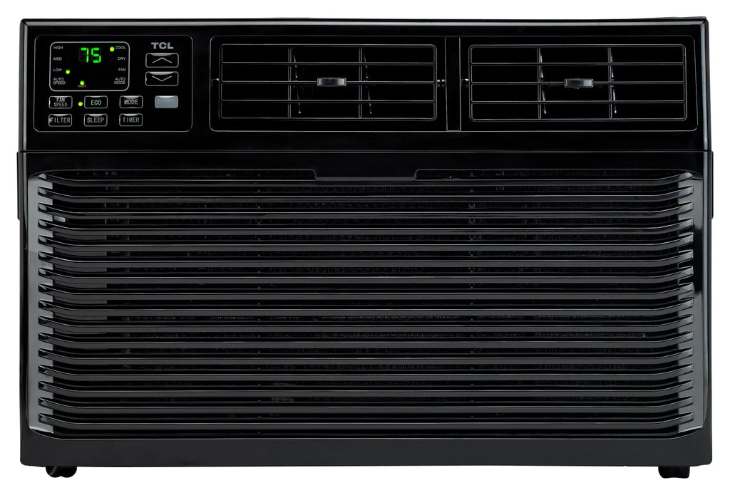 Home 10,000  115-Volt Smart Window Air Conditioner with Wi-Fi, Remote, Black, -