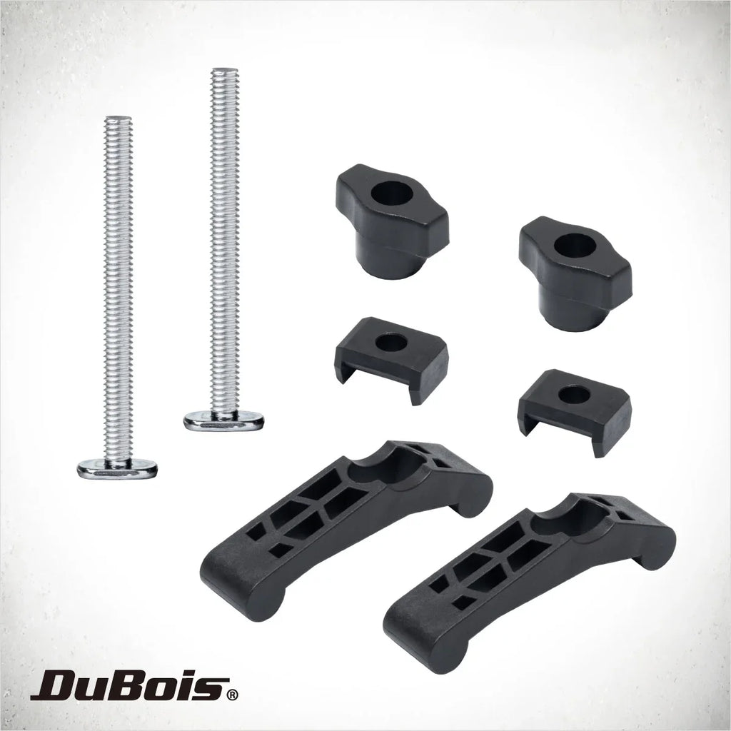 DuBois 4PK Mini  Track Hold Down Clamps Woodworking Series, 3-3/4" x ¾ Reinforced Plastic Clamps with Steel -Bolts, 51045-