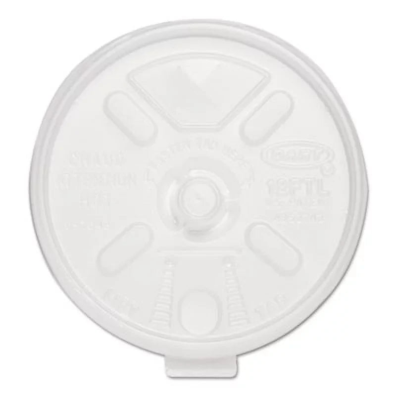 Dart 12FTLS Lift ' Lock Plastic Hot Cup Lids, With Straw Slot, Fits 10 Oz To 14 Oz Cups, Translucent, 100/sleeve, 10 Sleeves/carton
