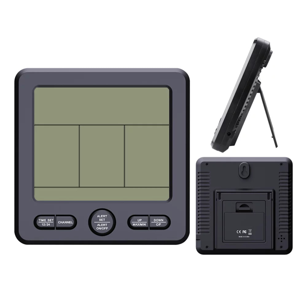 Anself Digital Wireless Indoor  Thermohygrometer with 3 Remote Sensors 98ft/ 30m Backlight & Calibration Function Humidity Monitor with 3 Transmitters Weather Stations for Home Office Gree