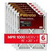 Filtrete 15x20x1,  Furnace Air Filter,  1000, Micro Allergen Defense, 6-Pack (exact dimensions 14.81 x 19.81 x 0.81)