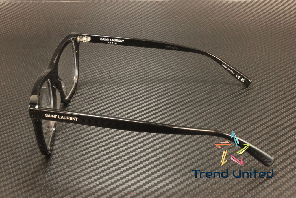 481 001 Rectangular Squared Black 55 mm Men's Eyeglasses