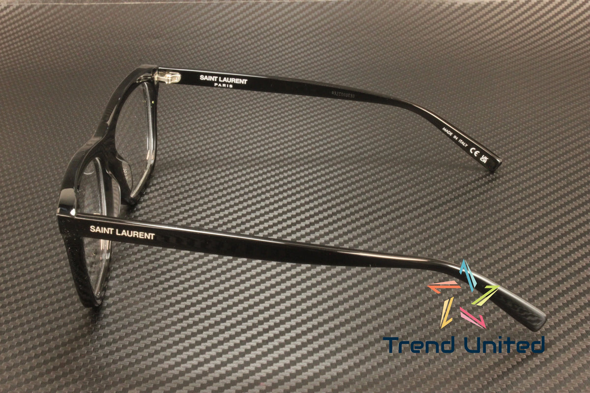 481 001 Rectangular Squared Black 55 mm Men's Eyeglasses