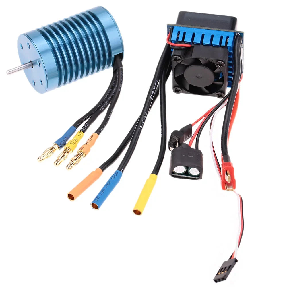 Meterk 3650 4370KV 4P Sensorless Brushless Motor with 45A Brushless （Electric Speed Controller）for 1/10  Off-Road Car