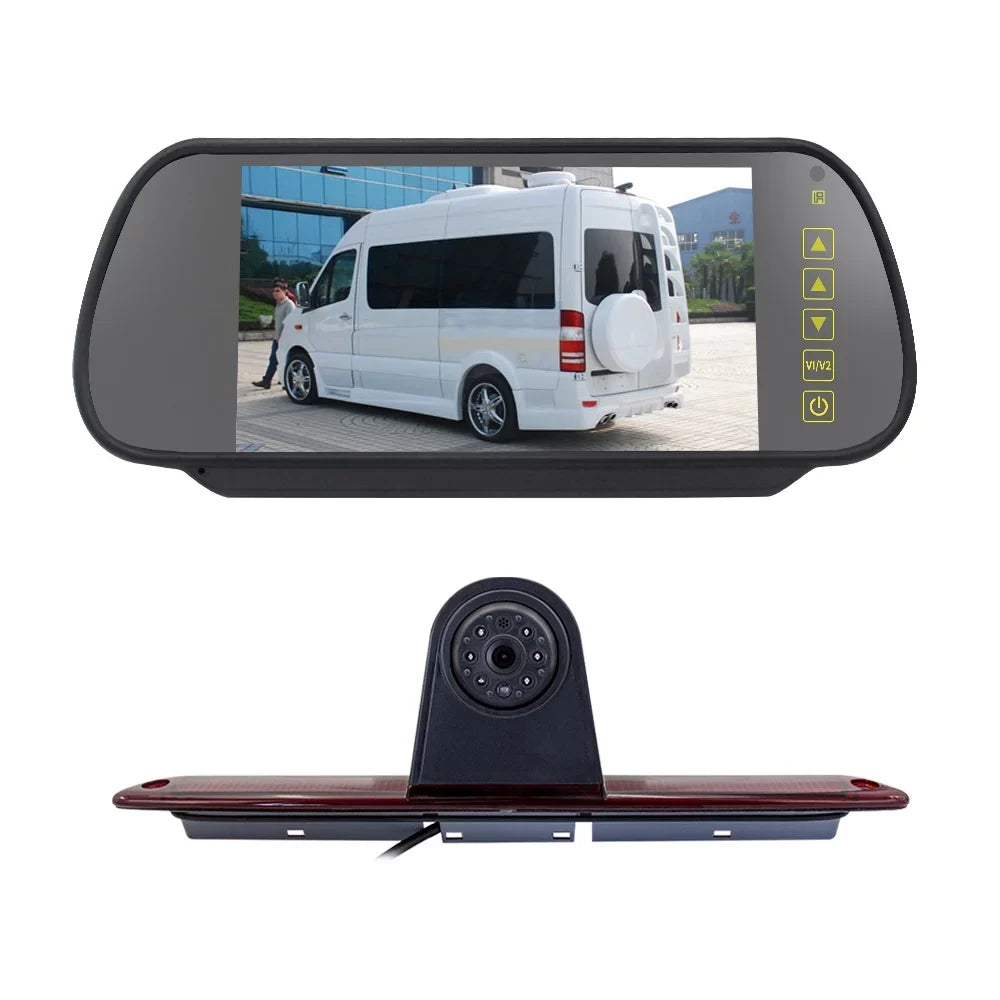 Aibecy 7in Brake Light Backup Camera for Mercedes-Benz Sprinter/ Crafter Vans  Light Parking (with Monitor)