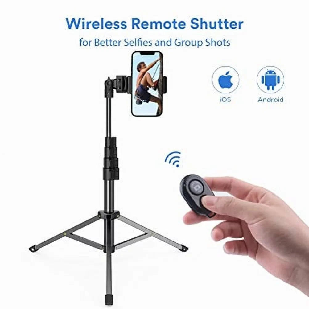 Wireless Tripod Selfie Stick for iPhone 14/14 Pro/Pro Max/13/13 Pro/Pro Max/12 Pro/Pro Max/Pro Plus/Max Mini - Monopod Remote Shutter Built-in Self-Portrait Extendable Stand