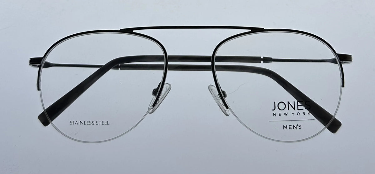 Jones New York Mens Gunmetal Rimless Metal Eyewear Aviator Frame. . 53mm