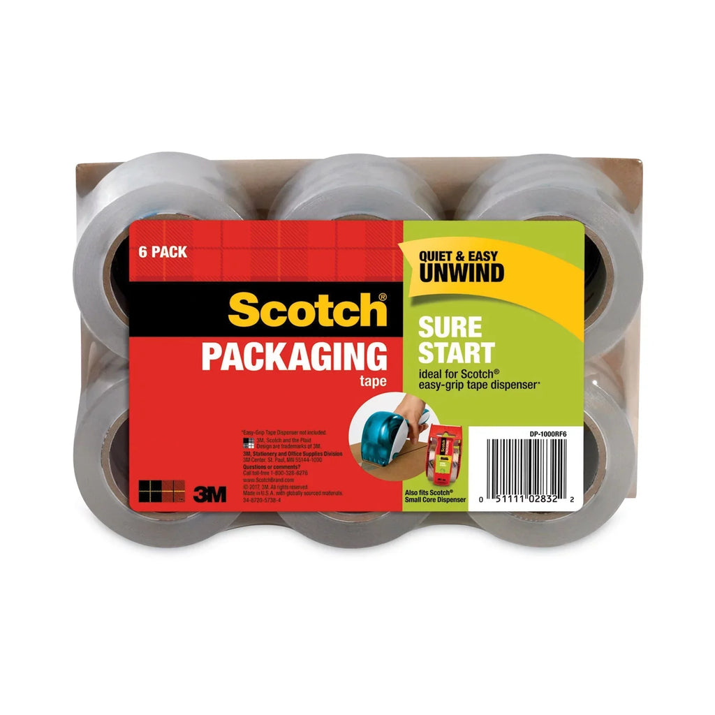 1PC Scotch Sure Start Packaging Tape for  Dispensers, 1.5\\" Core, 1.88\\" x 75 ft, Clear, 6/Pack
