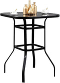 Abigail Elegant Designed With Still Frame Tempered Glass Bar Table