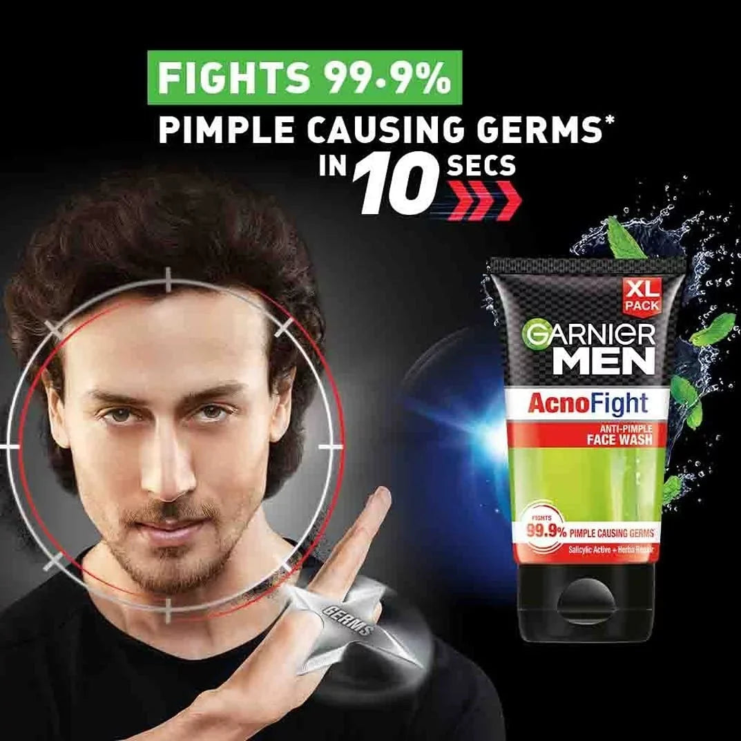 Garnier Men, Anti-Pimple Face Wash, Repairs Skin & Balances 150g (Pack of 2)
