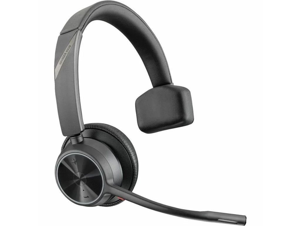 Poly Voyager 4310 - Headset with Charge Stand - Siri, Google Assistant - Mono - Wireless - Bluetooth - 298.6 ft - 20 Hz - 20 kHz - Over-the-head, On-ear - Monaural - Ear-cup - Electret Condense...