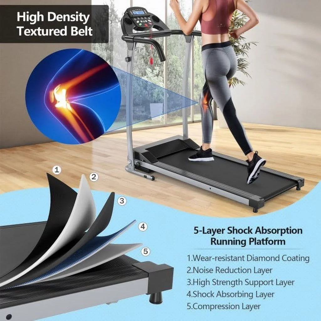 Compact Electric Folding Treadmill Level  Display Up Your Fitness Routine