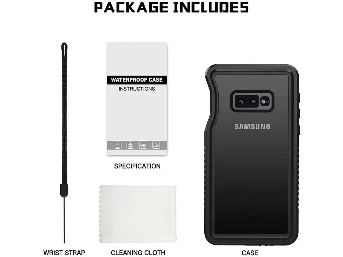 Samsung Galaxy S10e Case,  Waterproof Dustproof Shockproof Case with Built-in Screen Protector, Full Body Sealed Underwater Protective Clear Cover for Samsung S10e