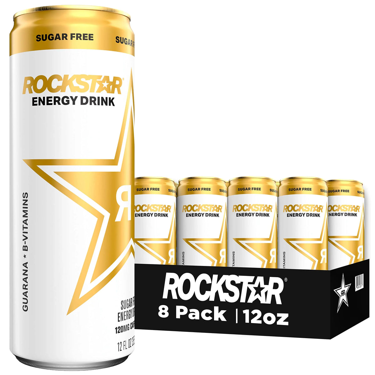 Rockstar Energy Drink, Sugar Free, 12Oz Sleek Cans (8 Pack)