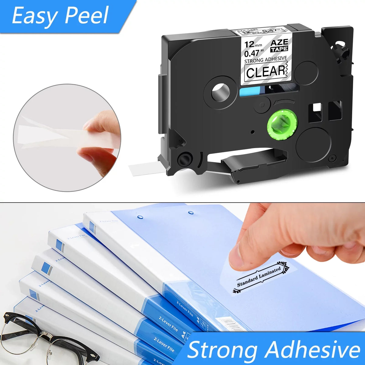 50PK Compatible for Brother -touch Black on Clear 12mm  TZe TZe- - -131 TZe-131 Extra Strength Laminated Label Tape