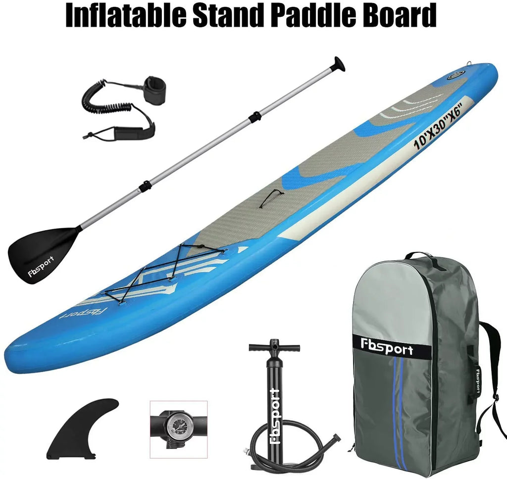 11 Ft  Thickening Inflatable Stand Up Paddle Board w/Complete Accessories & Carry Bag, Surf Control, Non-Slip Deck, Standing Boat Surfboard