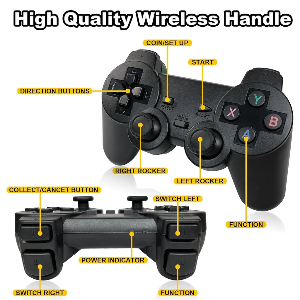 Retro Game Stick with Built-in 9 Emulators, Retro Gaming Console with 20,000+ Games,  Output and 2.4GHz Wireless Controller for  Plug and Play -  Classic Games