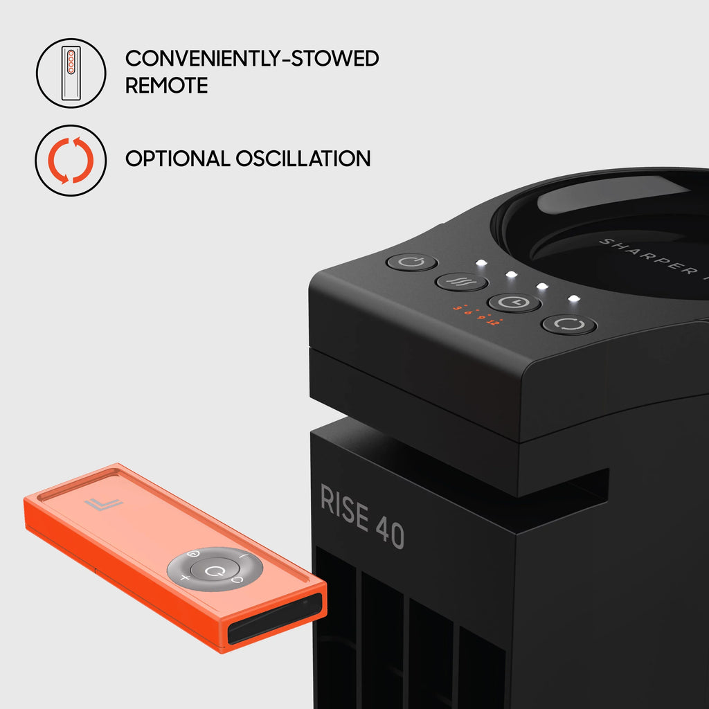 Sharper Image  40 Oscillating Tower Fan with 4 Speeds and Remote Control