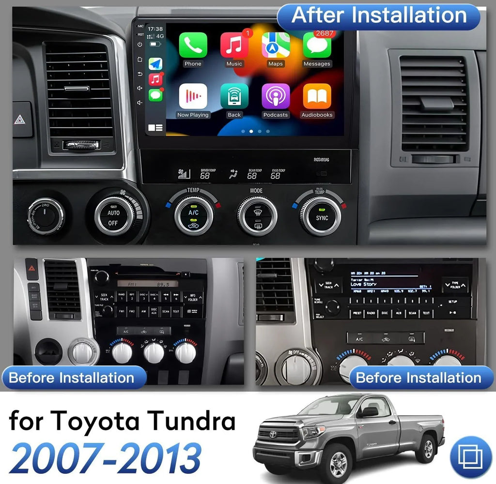 Android 12 Car Stereo Radio for Toyota Tundra (07-13) Sequoia (08-17), 4+32GB  Navigation 10.1 Inch  Touchscreen Carplay/Android Auto  + Camera